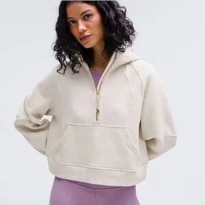 Cream Lululemon Scuba Oversized Half-Zip Hoodie